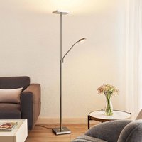 Lindby lampadaire LED Sumani, angulaire, nickel, hauteur 180 cm