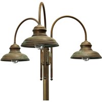 Moretti Luce Lampadaire d'extérieur Luca laiton antique-cuivre, 3 lampes