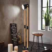EGLO Hornwood golvlampa, höjd 140 cm, svart/brun, stål