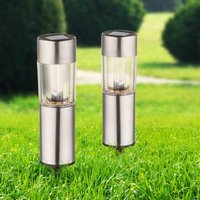 Globo Set of 4 Aro LED solar dec. light wt ground spike