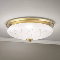 ORION Porto ceiling light, Ø 37 cm, bronze-coloured, glass, E27