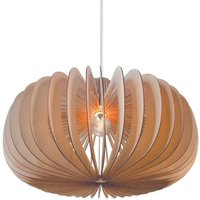 Nordlux Pendellampa Hazo, Ø 65 cm, naturfärgad, trä