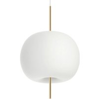kdln hänglampa Kushi, mässing/vit, Ø 43 cm, dimbar