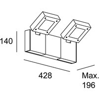 LEDS-C4 Modis utomhus vägg 2x16.6W CCT antracit 43cm