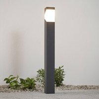 Lucande Kiran path light, 100 cm, grey, metal, IP44, E27