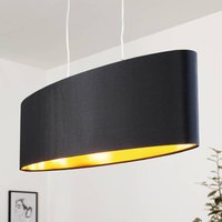 Złoto-czarna lampa wisząca z tkaniny Lecio