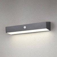 Reality Leuchten Silves solar wall light, black, sensor, IP44