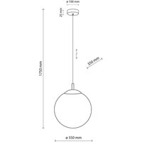 TK Lighting Esme pendellampa, opalglas, enkel belysning, Ø 35 cm