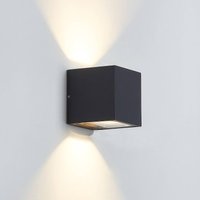 Lucande LED-utomhusvägglampa Merjem, 12 cm, upp/ner, IP54