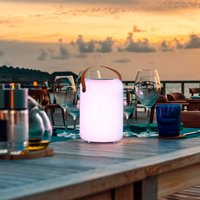 FH Lighting Orno solar LED table lamp, warm white and RGB