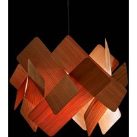 LZF LAMPS LZF Escape pendant black cable Ø 52 cm cherry wood