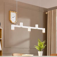 Suspension Arcchio Brinja, blanche, longueur 90 cm, à 5 lampes, GU10