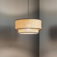 Duolla Boho jute pendant light & black Ø45cm 1-bulb
