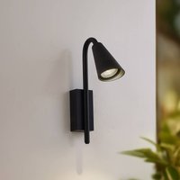 Lindby Sorvete outdoor wall lamp, black, metal, height 33 cm
