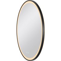 SLV Trukko LED-Wandspiegel IP44 CCT schwarz Ø 80cm