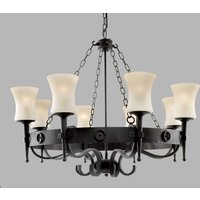 Searchlight Cartwheel chandelier, 8-bulb
