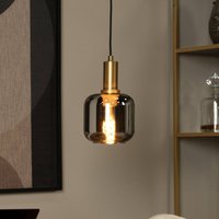 Lucide Suspension Joanet, Ø 16 cm, à 1 lampe, verre, noir
