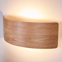 Lindby, applique murale LED Rafailia, largeur 33 cm, bois, 3 000 K