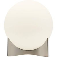Terzani Tischleuchte Oscar, nickelfarben, Ø 20 cm, Opalglas