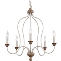 FEISS Ljuskrona Hartsville 5 lampor i kalkvitt