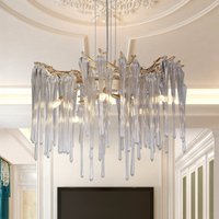 Searchlight Hänglampa Heritage, Ø 50 cm, guldfärgad/klar, glas