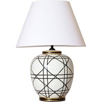 PR Home Bordslampa New York, vit, höjd 60 cm, keramik