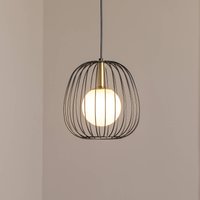 SIGMA Bell S pendant light, Ø 24 cm, 1-bulb, black/gold/white
