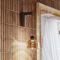 Bover LED-vägglampa Drep A/01, bärnstensfärgad, glas, 2 700 K