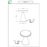 Fabas Luce Neutra LED-bordslampa, höjd 20 cm, vit, touchdimmer
