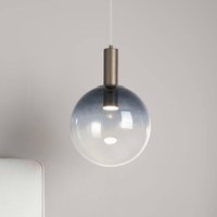 Searchlight Ombre hanging light, spherical, smoky grey/white, Ø 30 cm, glass