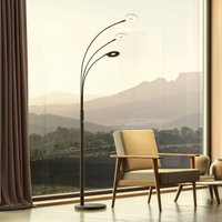 FISCHER & HONSEL LED-golvlampa Dent, svart, 185 cm, metall, CCT, 3 lampor.