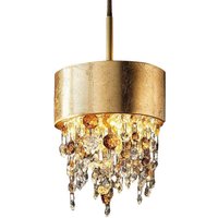 LED-Hängeleuchte Olà S2 15, Ø15cm, blattgold/amber