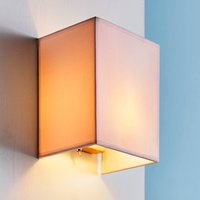 Lindby Kantig tygvägglampa Annalisa i vitt