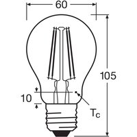 Ampoule LED à incandescence OSRAM E27 6,5W 827 pack de 4