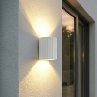 Lindby LED-utomhusvägglampa Ralino, vit, 2 lampor, IP65