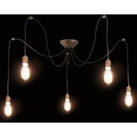 Moretti Luce Allen pendant light, antique brass, 5-bulb