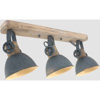 Steinhauer Gearwood downlight, 3-bulb, oblong, grey