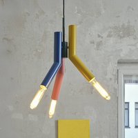 OSRAM Decor Straw pendant light, 3-bulb, steel, colourful, E27