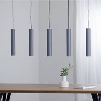 Argon Suspension Brenta, gris, acier, longueur 110 cm, à 5 lampes