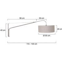 Steinhauer Elegant Classy textile wall light, silver/mud
