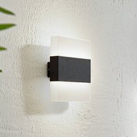 Lindby LED-utomhusvägglampa Branor, aluminium, antracit, IP54