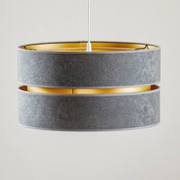 Duolla Hänglampa Duo, grå/guld, Ø40cm 1 lampa