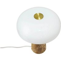 DFTP by Nordlux Lampe à poser Glossy, beige/blanc, hauteur 24 cm, marbre/verre