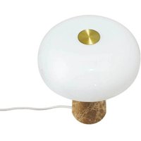 DFTP by Nordlux Bordslampa Glossy, beige/vit, höjd 24 cm, marmor/glas