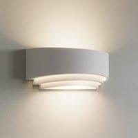 Lindby wall lamp Lucien, white, plaster, can be painted, up/down, E14