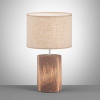 FISCHER & HONSEL Malik table lamp, sand-coloured, linen fabric, height 43 cm E27