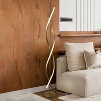 Schuller Valencia LED-golvlampa Dido, metall, silikon, guld