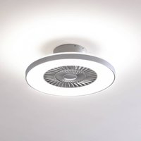 Ventilateur de plafond LED Lindby Smart Paavo, argent, silencieux, Tuya