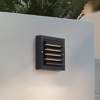 Lindby LED-utomhusvägglampa Muro, svart, PC, set om 2