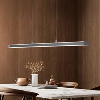 FISCHER & HONSEL LED-hänglampa Valeno, grå, längd 115 cm, CCT, touchdimmer